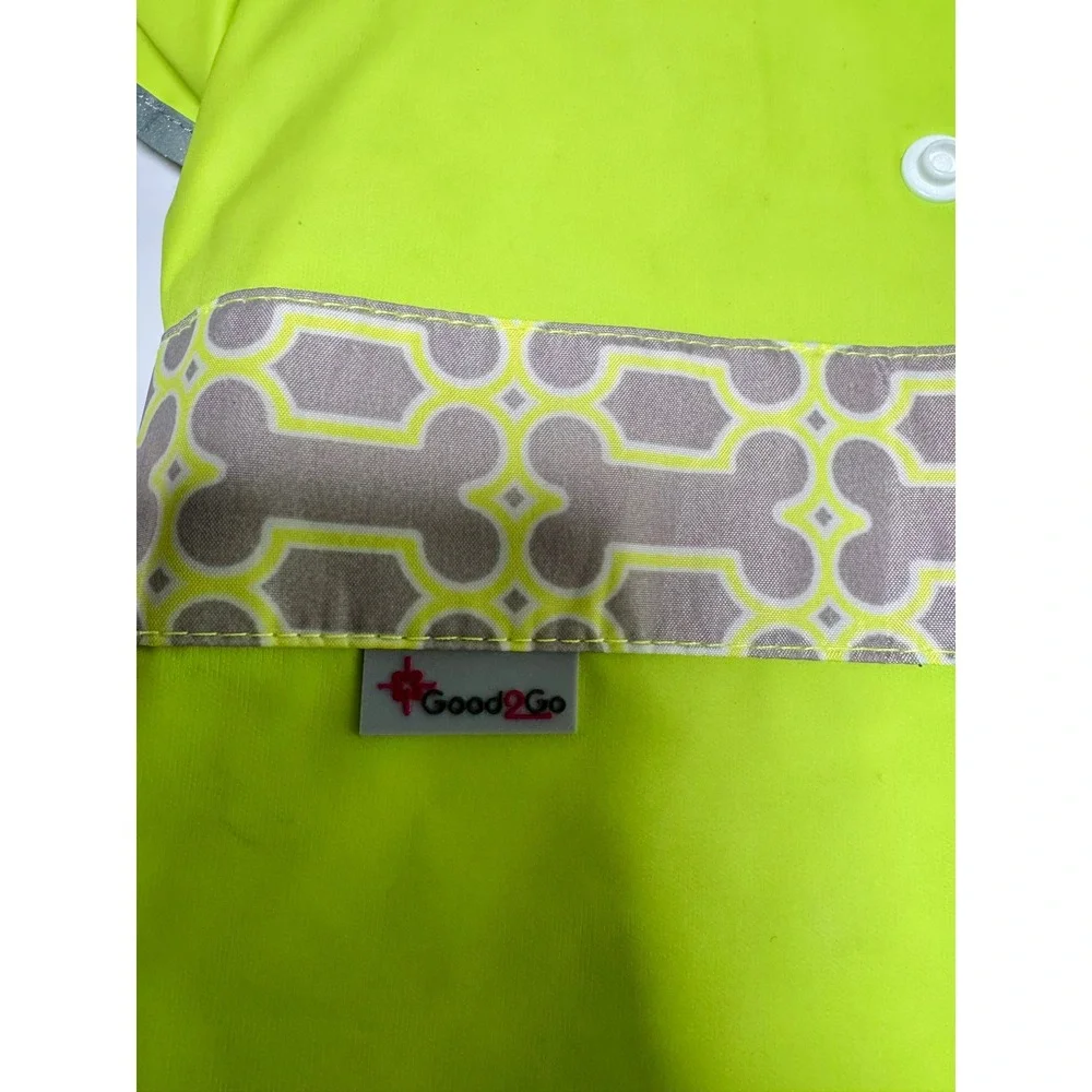 Good2Go Dog Raincoat Neon Lime Green Reflective Hooded Jacket XS